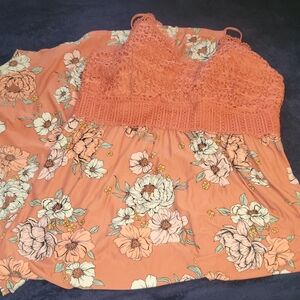 Size Jr. 21, long dress burnt orange floral dress